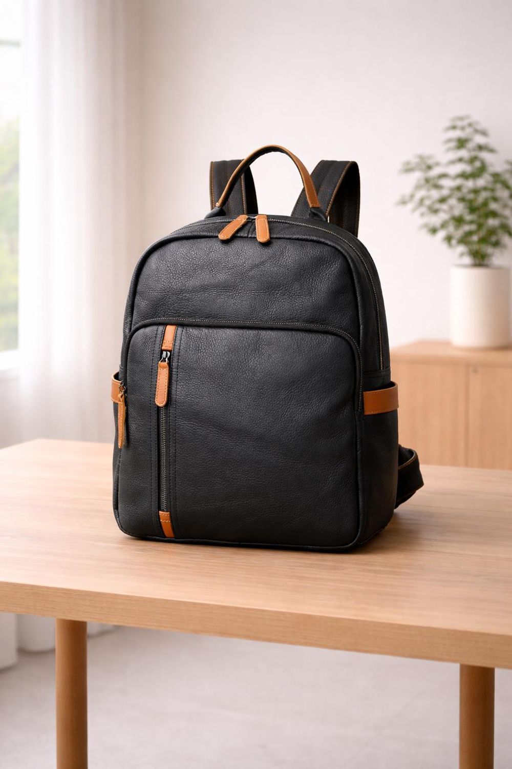 Genuine Leather Backpack for Men detail photo 3