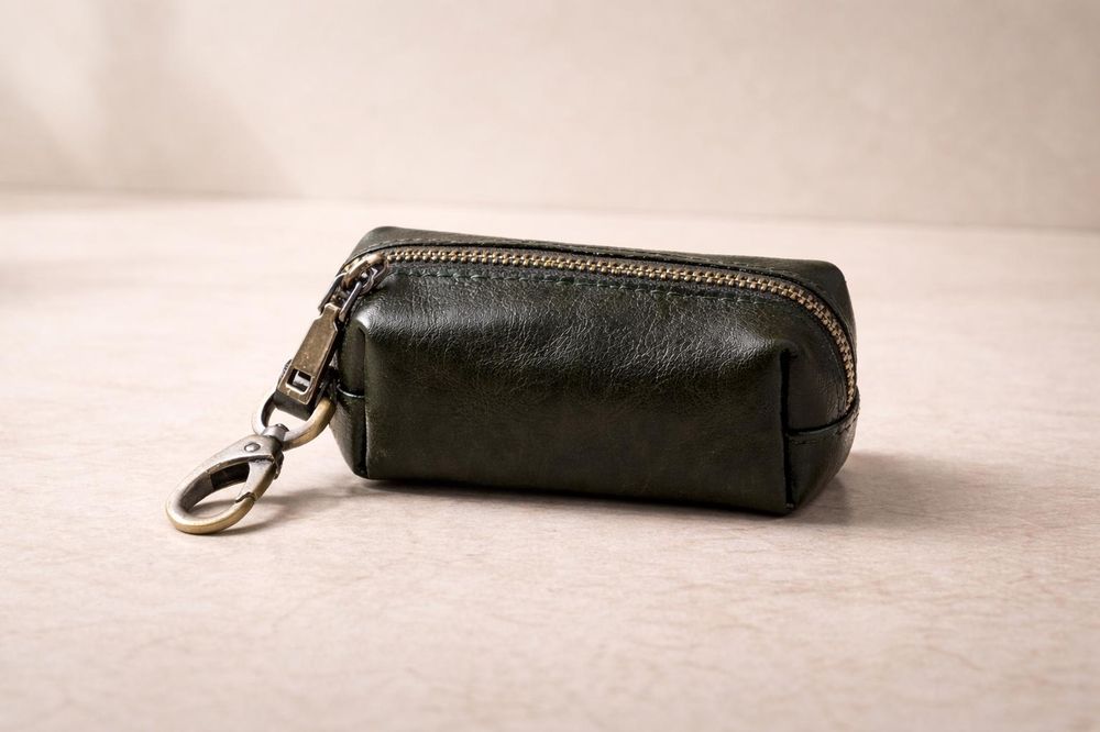 Genuine Leather Car Key Case – Vintage detail photo 4