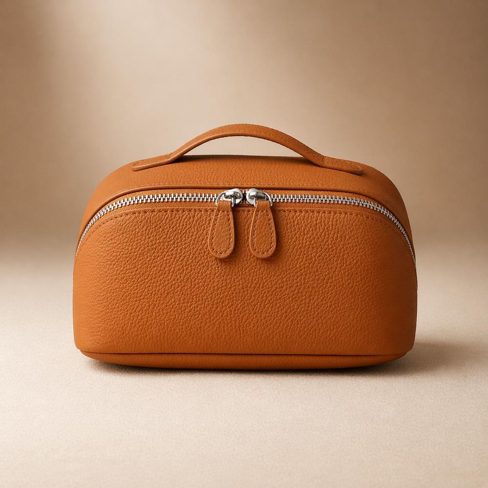 Genuine Leather Cosmetic Bag - Classic Design - Cosmetic Bag from Tin Bucket Mercantile