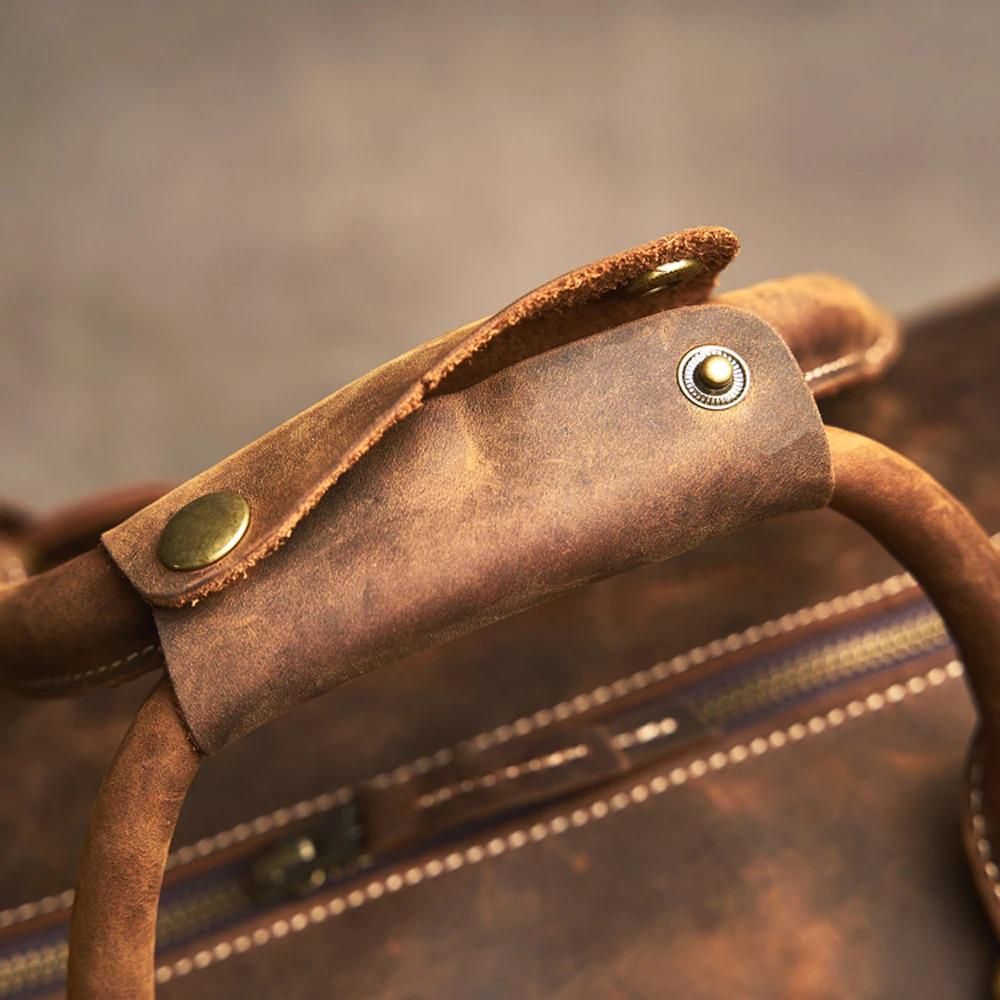 Genuine Leather Duffel Bag – Vintage Style detail photo 4