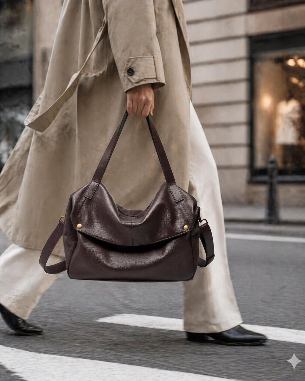 Genuine Leather Hobo Bag detail photo 3