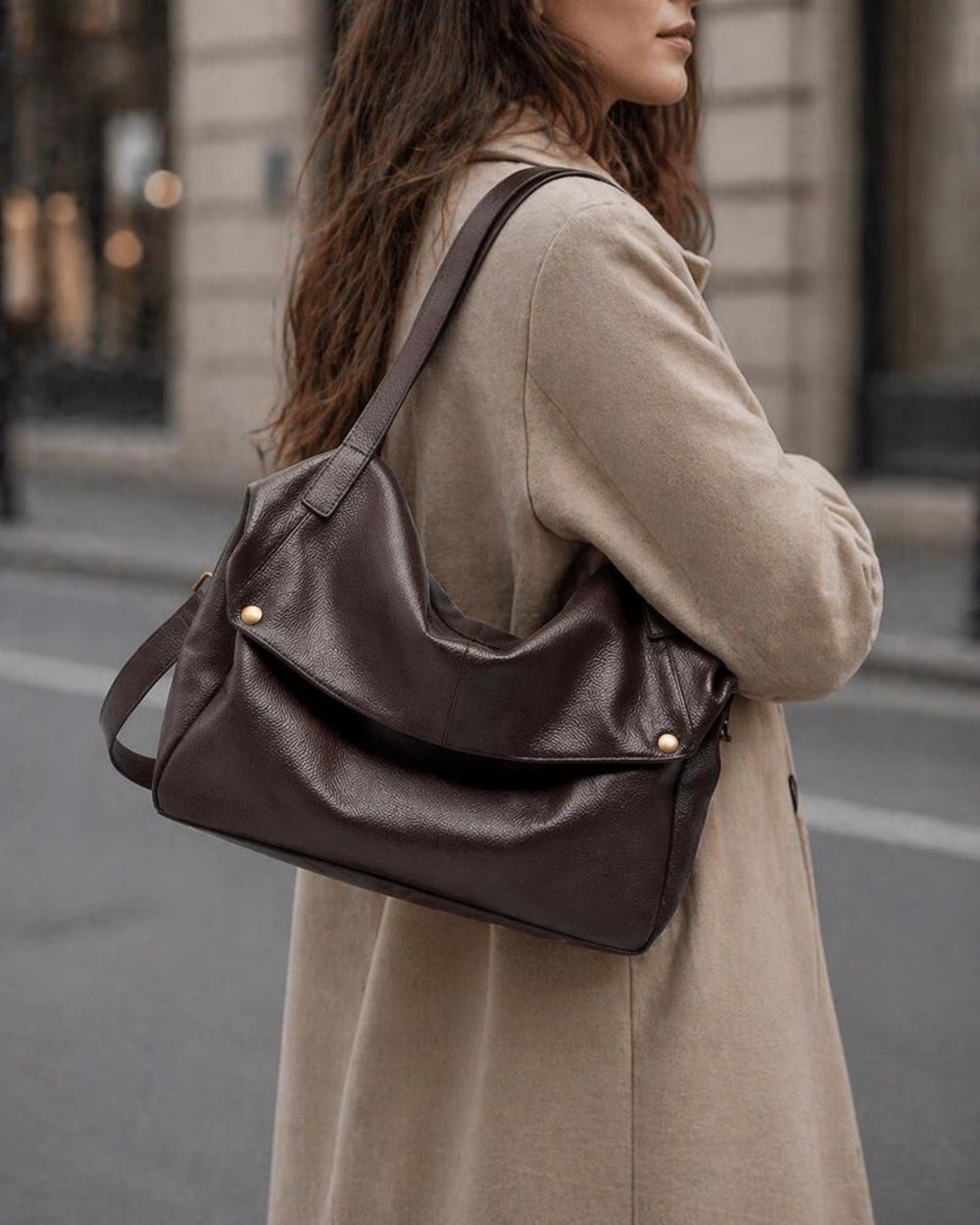 Genuine Leather Hobo Bag detail photo 4