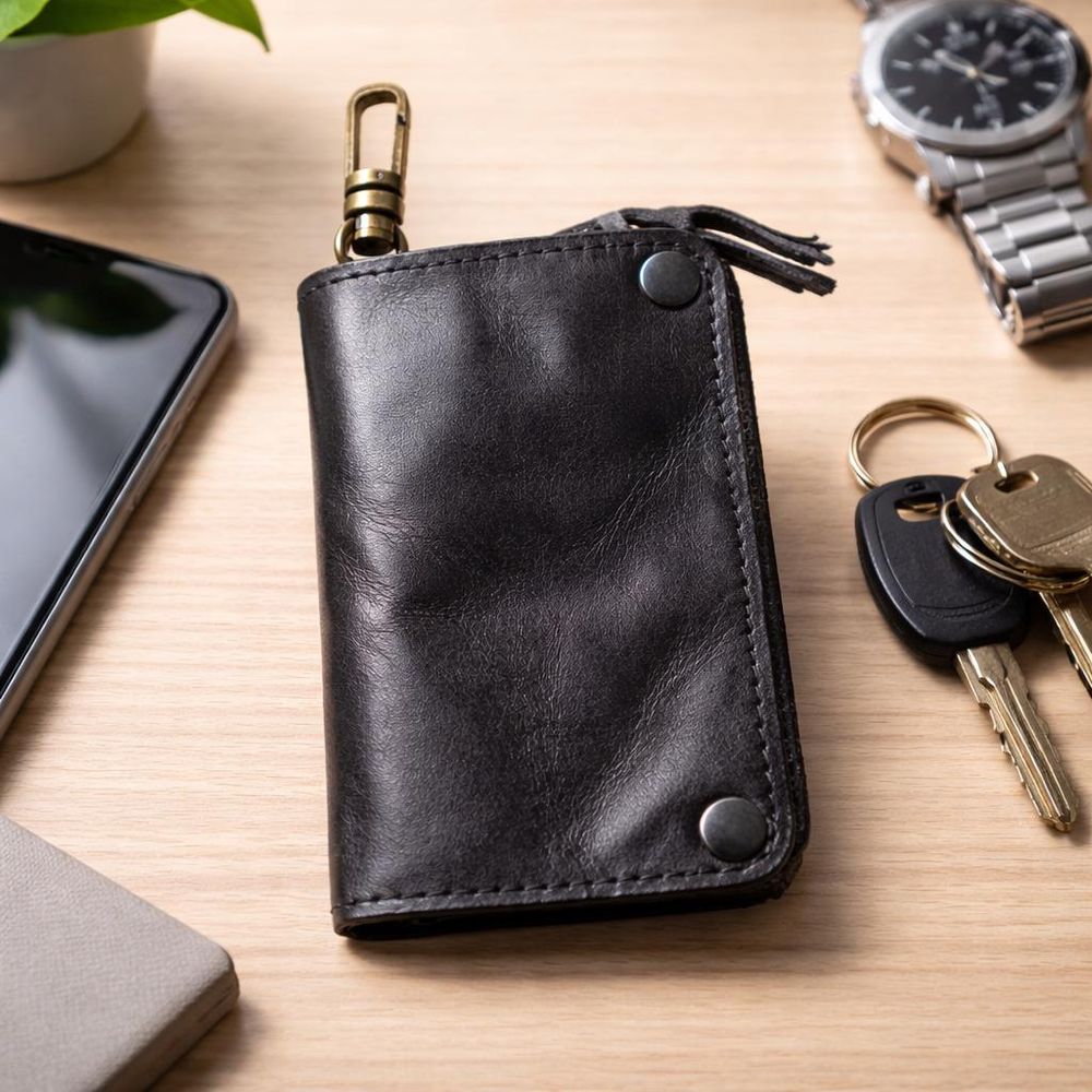Genuine Leather Key Bag – Waist Hanging detail photo 3