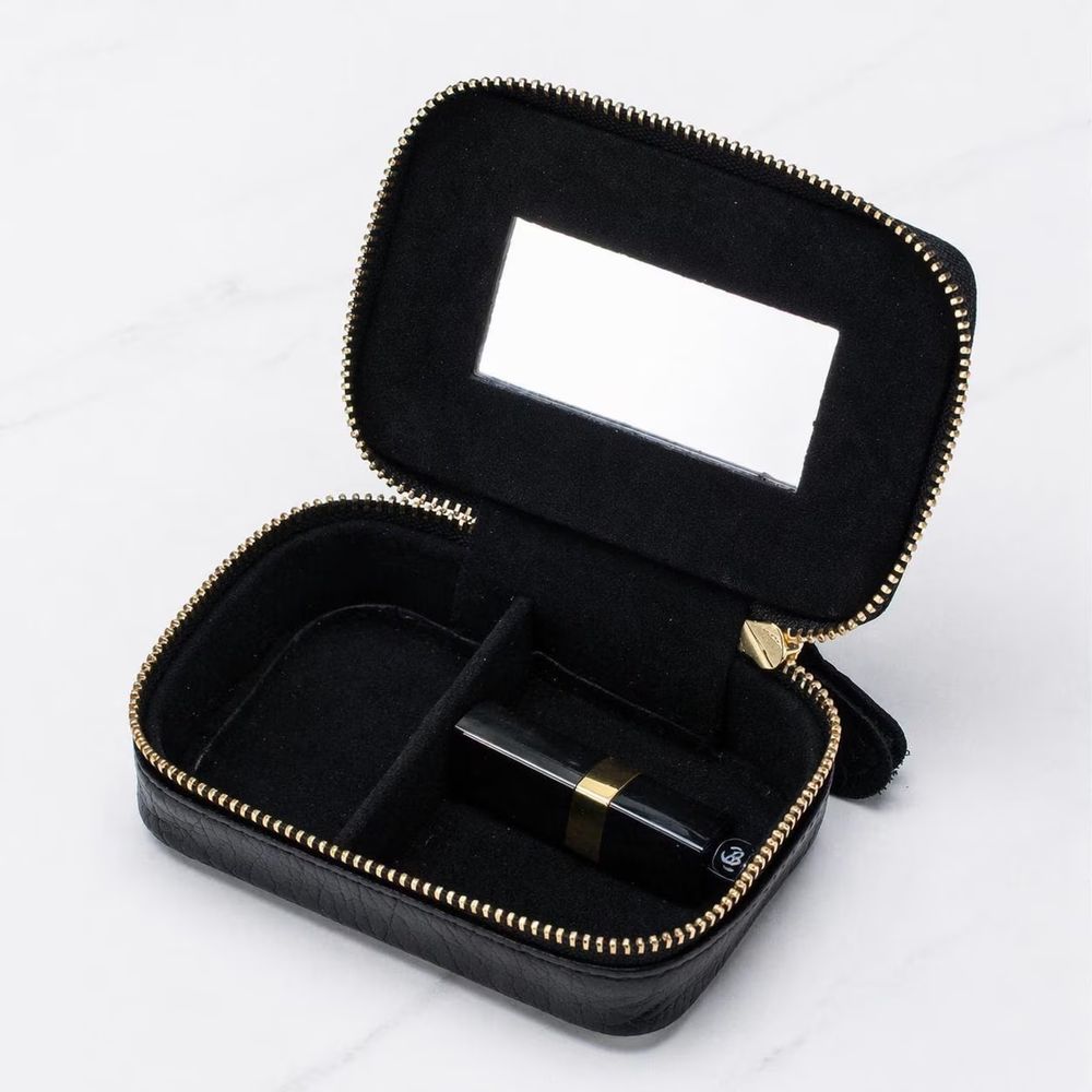 Genuine Leather Lipstick Bag - Small Square detail photo 3