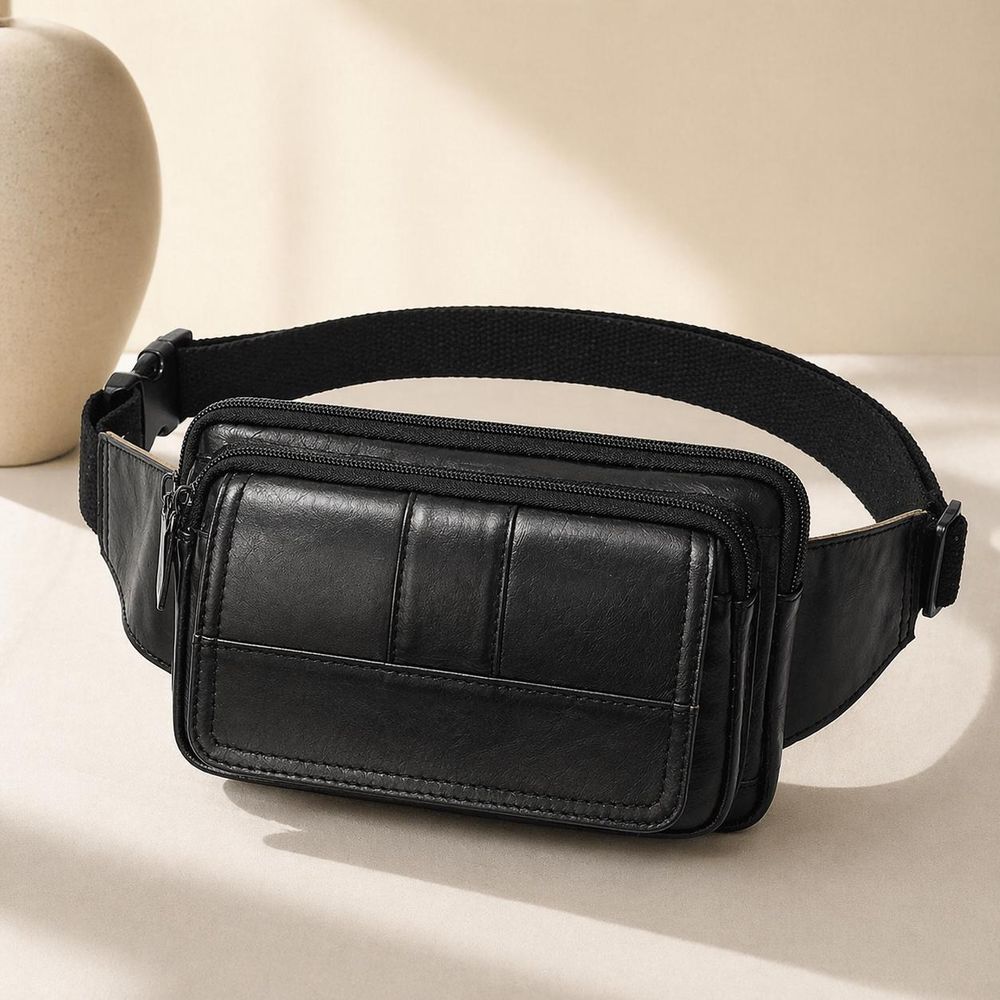 Genuine Leather Men's Waist Bag detail photo 3