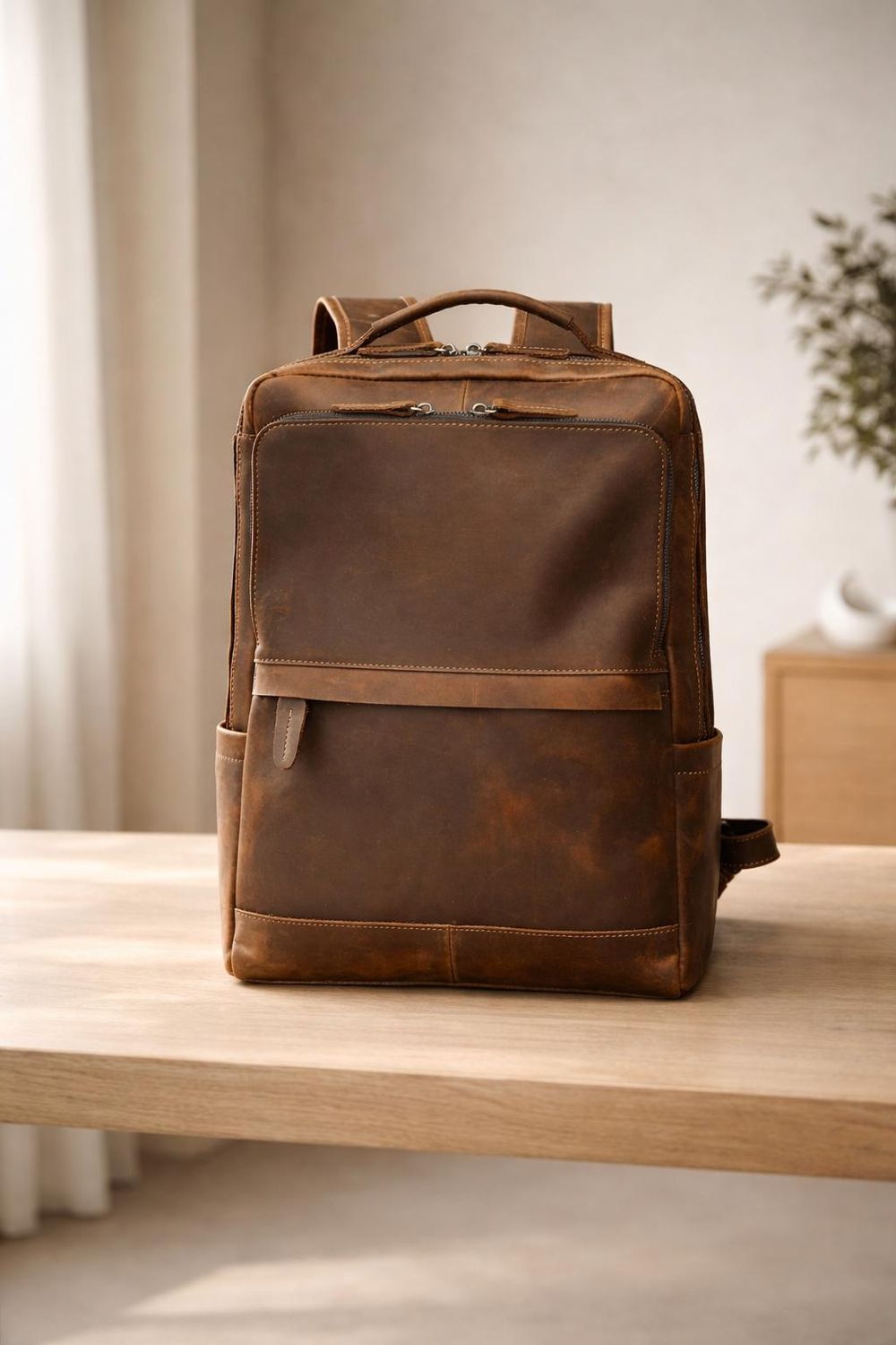 Genuine Leather Retro Backpack - Backpack from Tin Bucket Mercantile