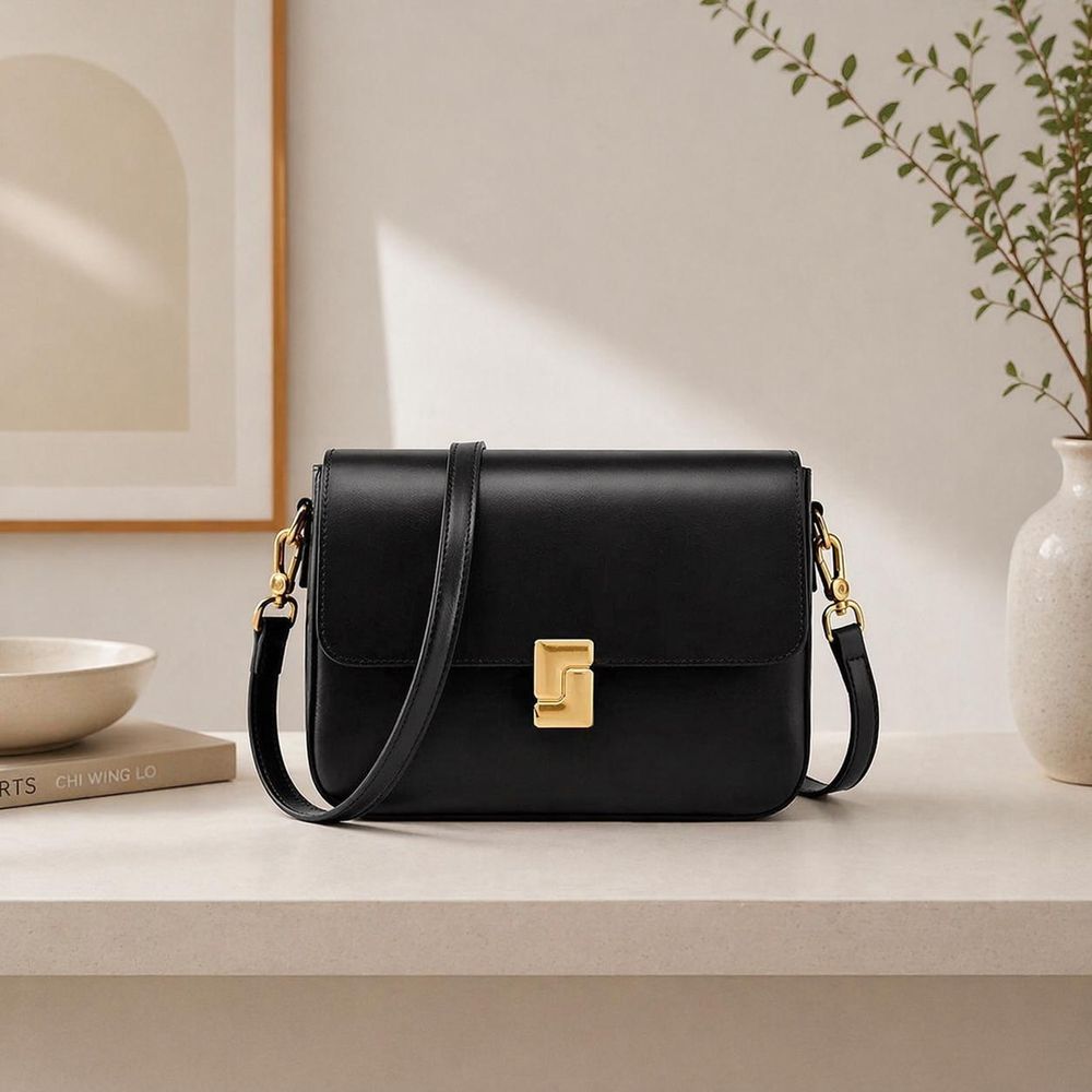 Genuine Leather Small Square Crossbody Bag detail photo 2