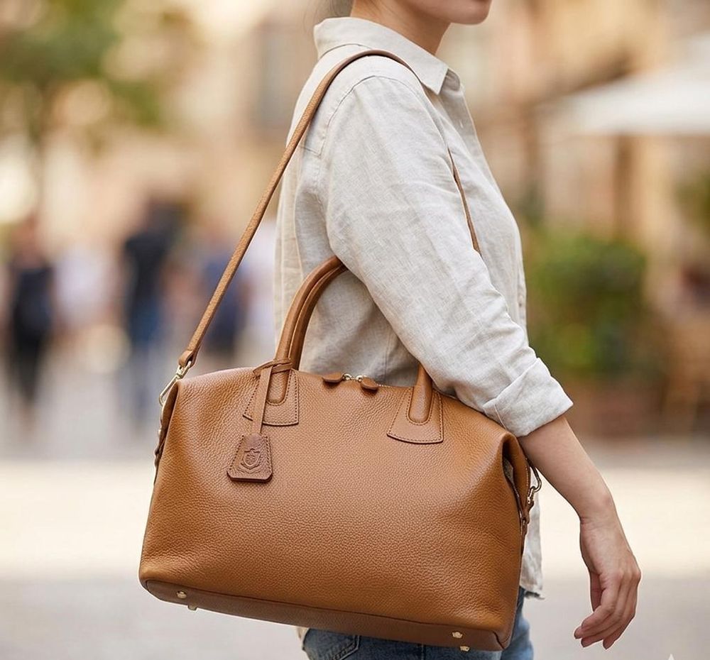 Genuine Leather Travel Duffle Bag – Brown - Travel Bag from Tin Bucket Mercantile