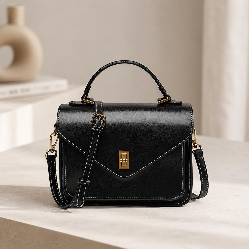Genuine Leather Vintage Crossbody Shoulder Bag - Shoulder Bag from Tin Bucket Mercantile