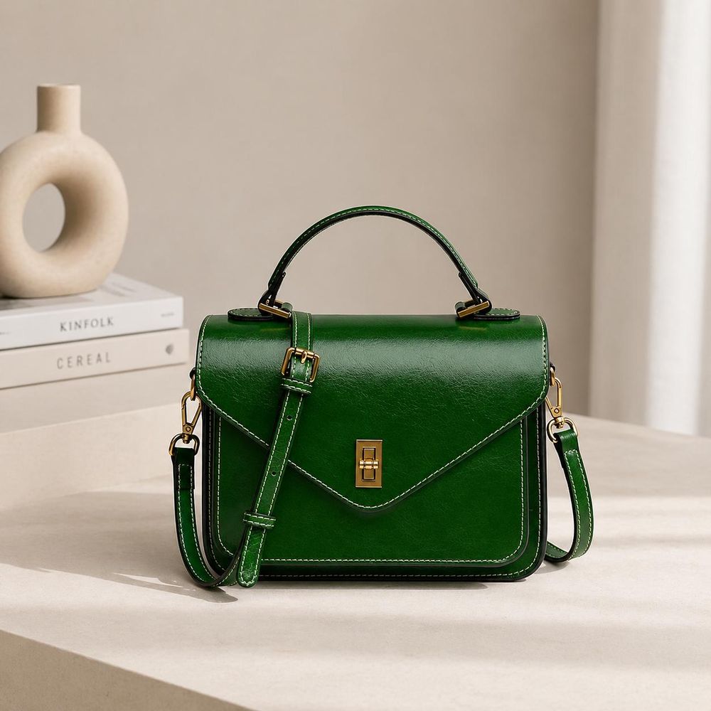 Genuine Leather Vintage Crossbody Shoulder Bag detail photo 4