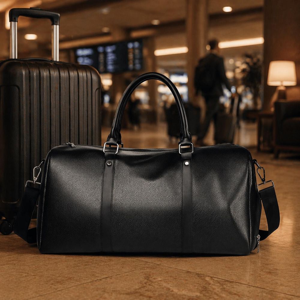 Large Capacity Leather Travel Bag – Men's detail photo 4