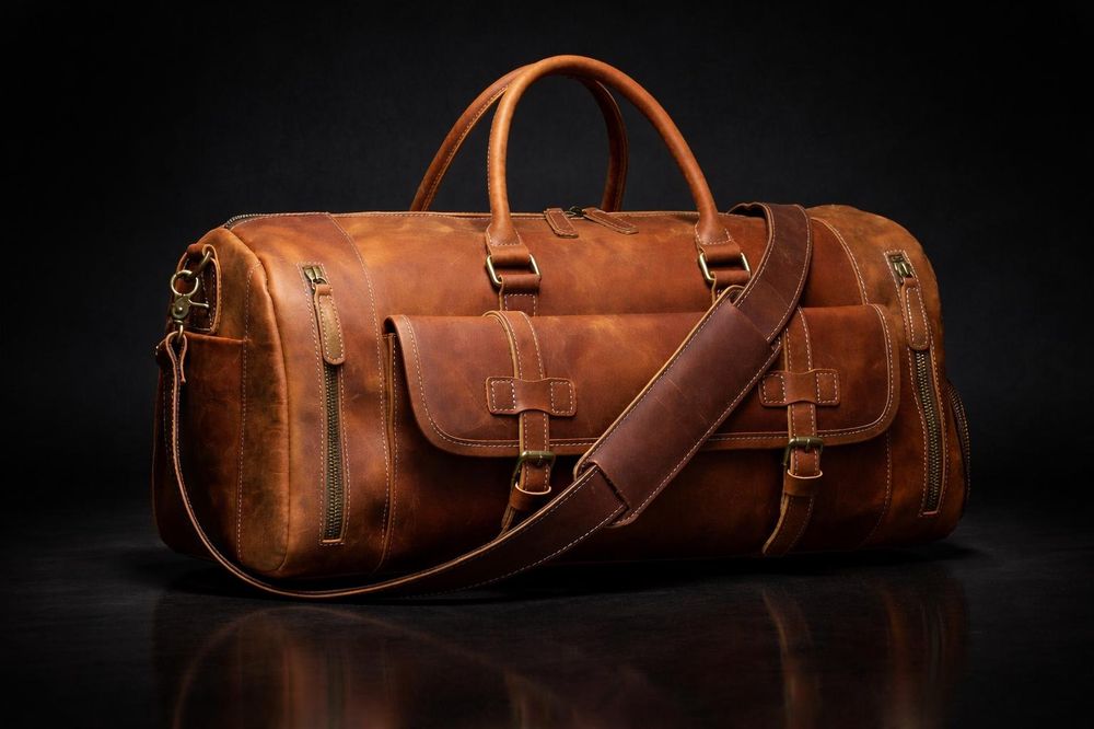 Leather Overnight Bag - Coffee - Travel Bag from Tin Bucket Mercantile