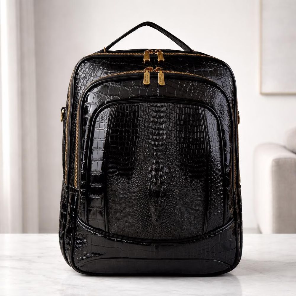Luxury Crocodile Pattern Backpack - Backpack from Tin Bucket Mercantile