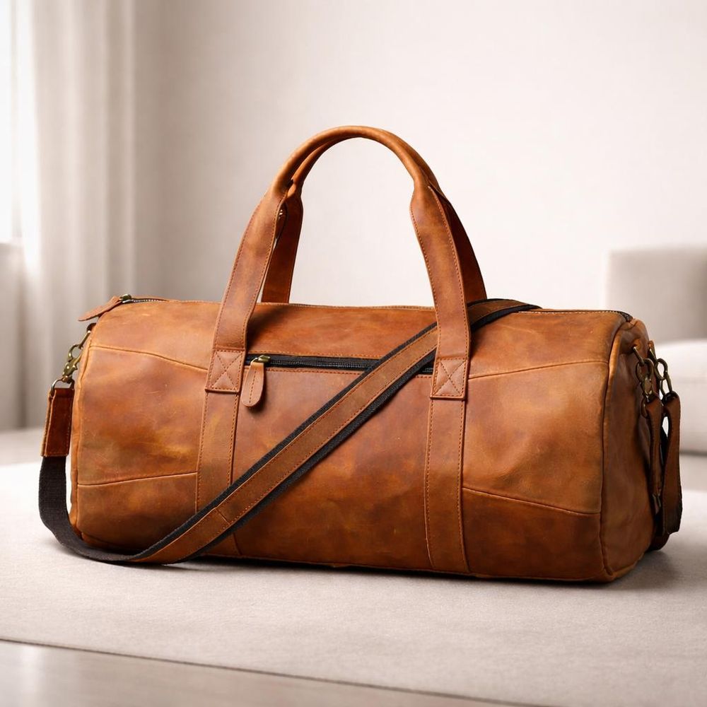 Luxury Genuine Leather Travel Bag – Vintage - Travel Bag from Tin Bucket Mercantile
