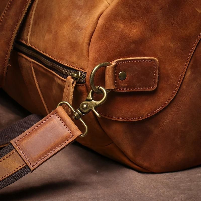 Luxury Genuine Leather Travel Bag – Vintage detail photo 3