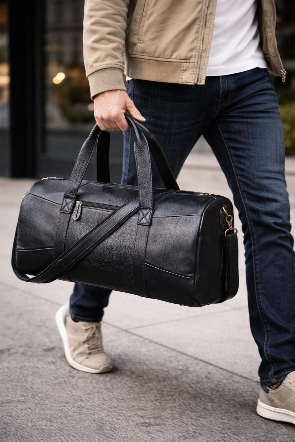 Luxury Genuine Leather Travel Bag – Vintage detail photo 4