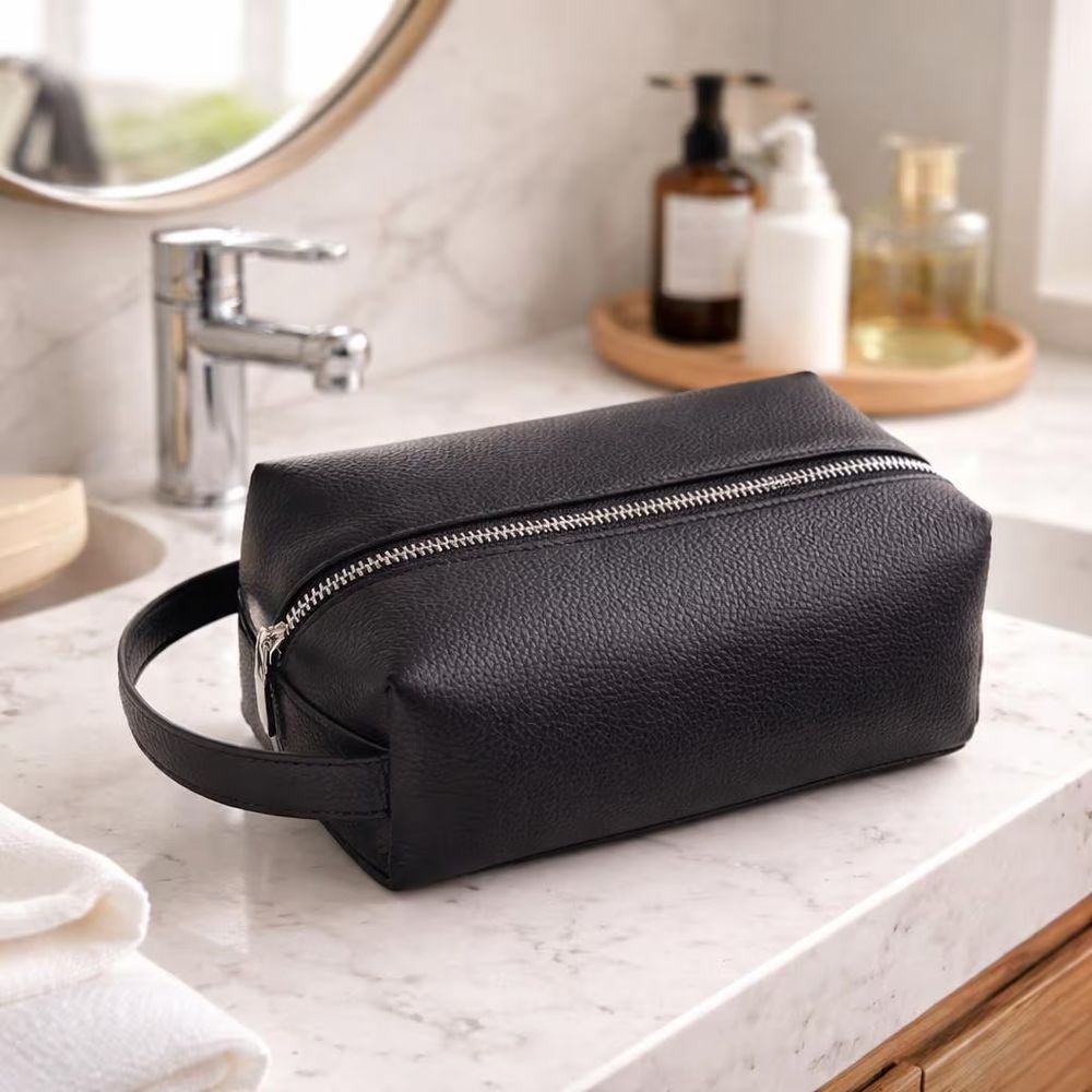 Luxury Leather Dopp Kit – Men's Travel - Cosmetic Bag from Tin Bucket Mercantile