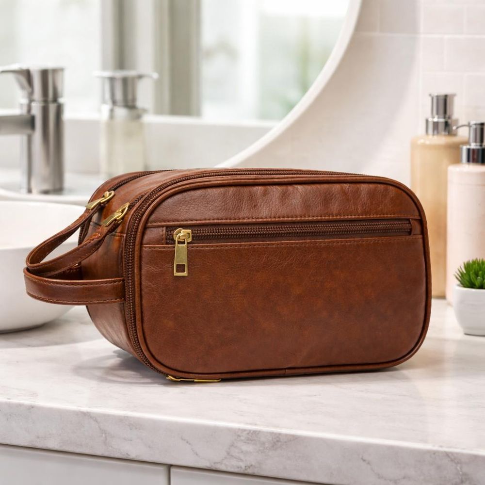 Luxury PU Leather Wash Bag - Bathroom detail photo 3