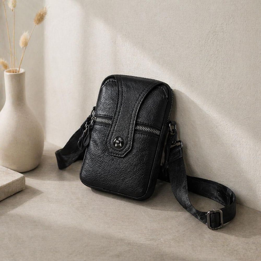 Men's Cowhide Leather Waist Bag detail photo 2