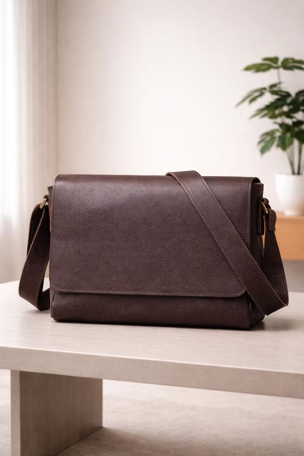 Men's Genuine Leather Shoulder Bag – Vintage detail photo 2