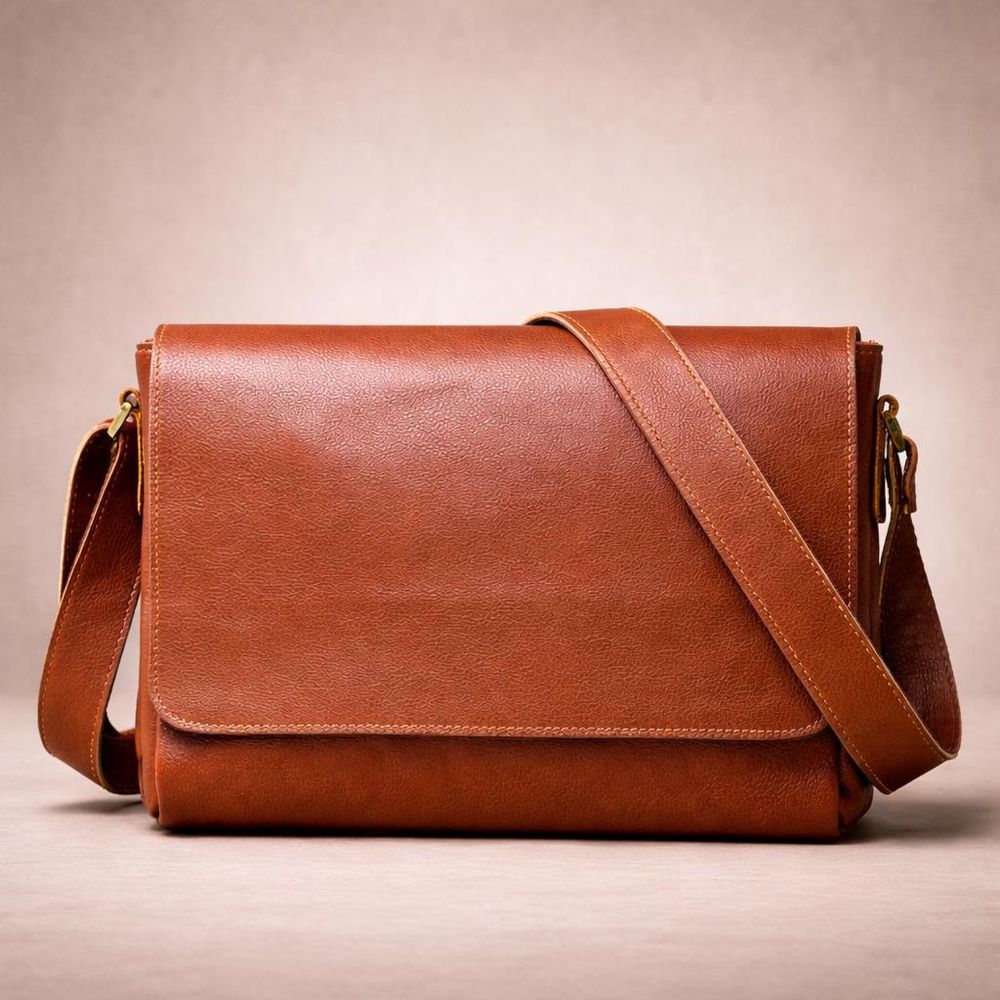 Men's Genuine Leather Shoulder Bag – Vintage detail photo 4
