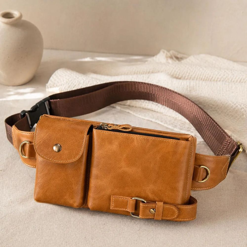 Men's Leather Waist Bag, Outdoor Belt - Waist Bag from Tin Bucket Mercantile