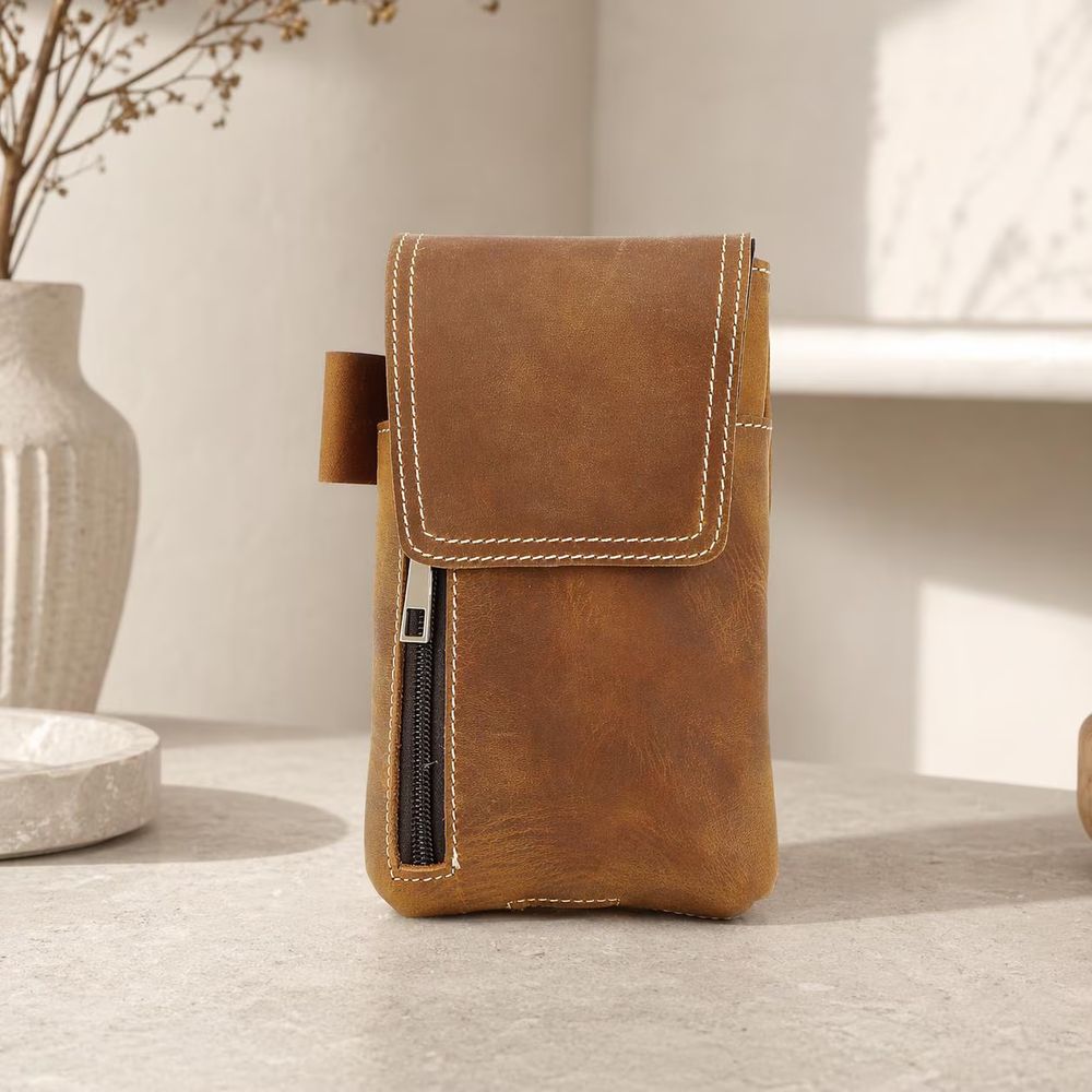 Men's Vintage Leather Waist Belt Bag - Waist Bag from Tin Bucket Mercantile