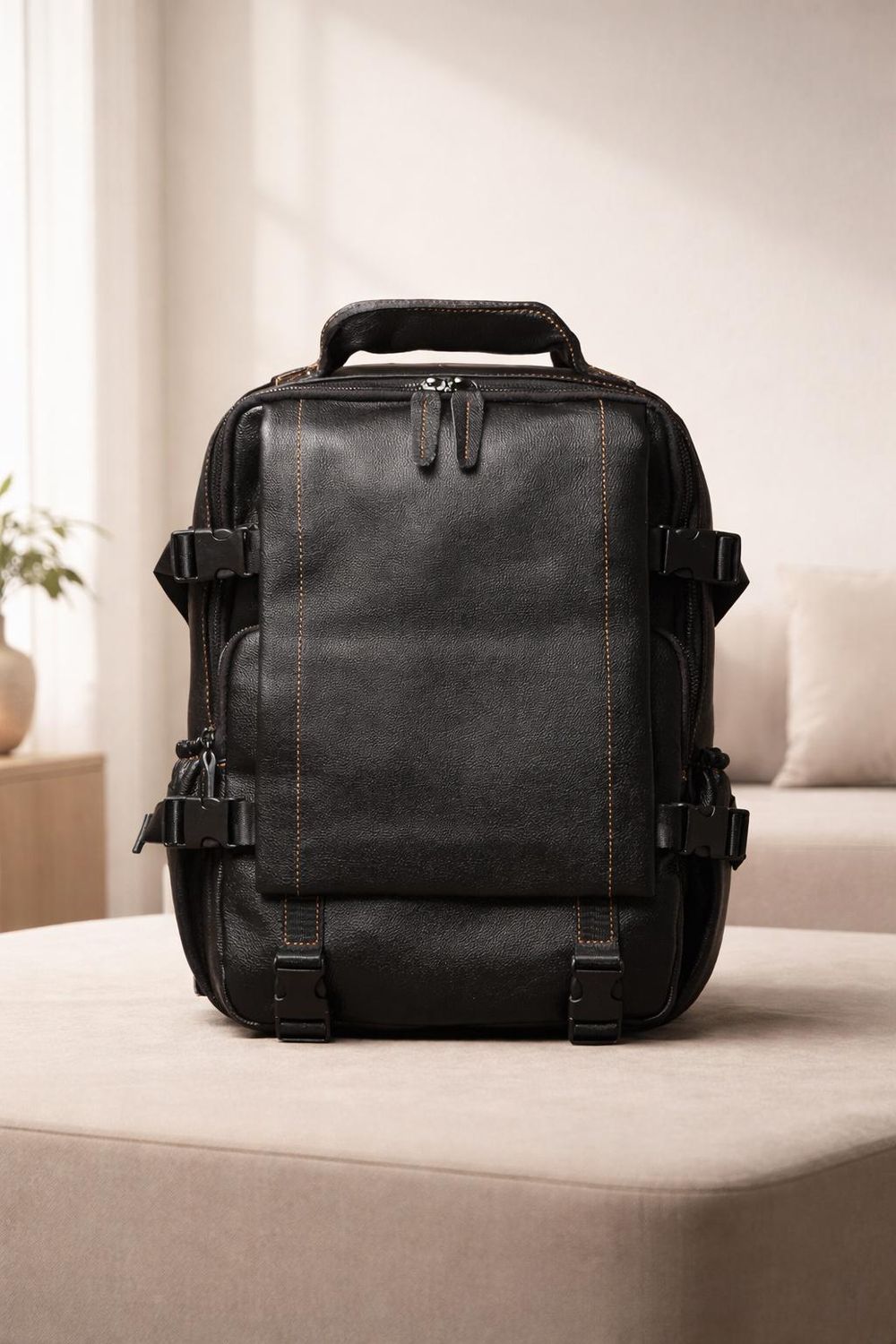 Men’s Genuine Leather Backpack – Top Cowhide detail photo 3