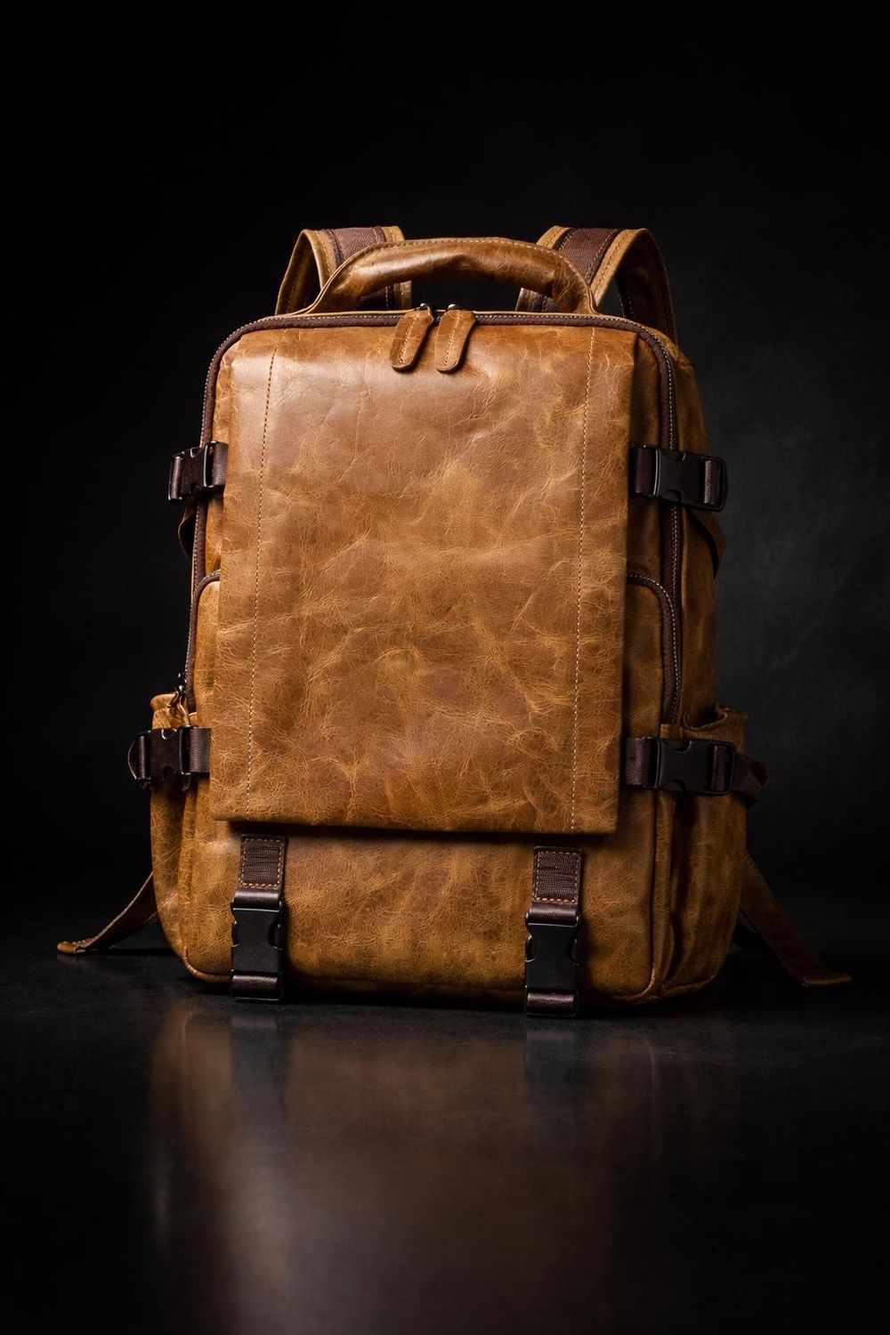 Men’s Genuine Leather Backpack – Top Cowhide detail photo 4