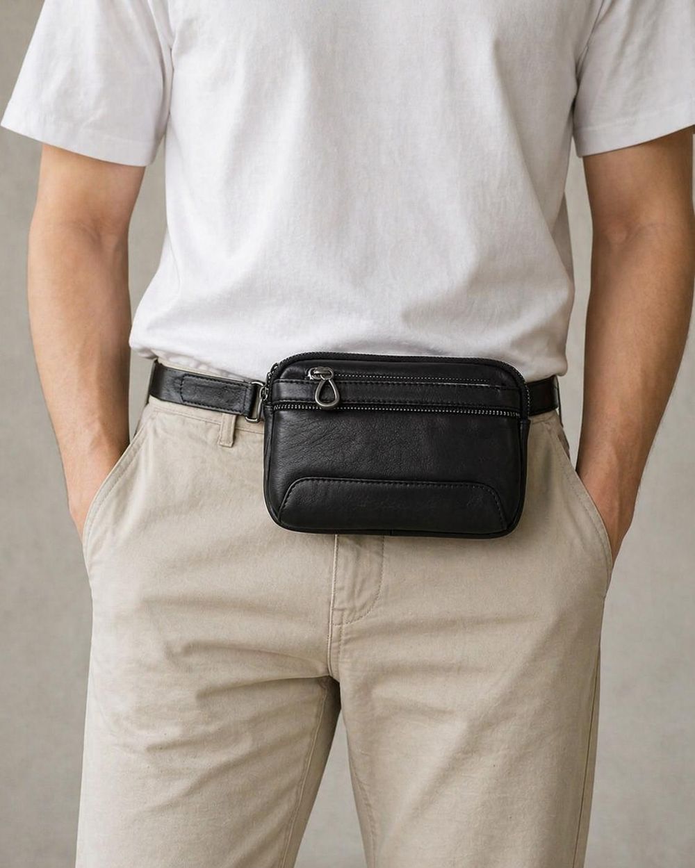 Men’s Genuine Leather Belt Bag - Waist Bag from Tin Bucket Mercantile