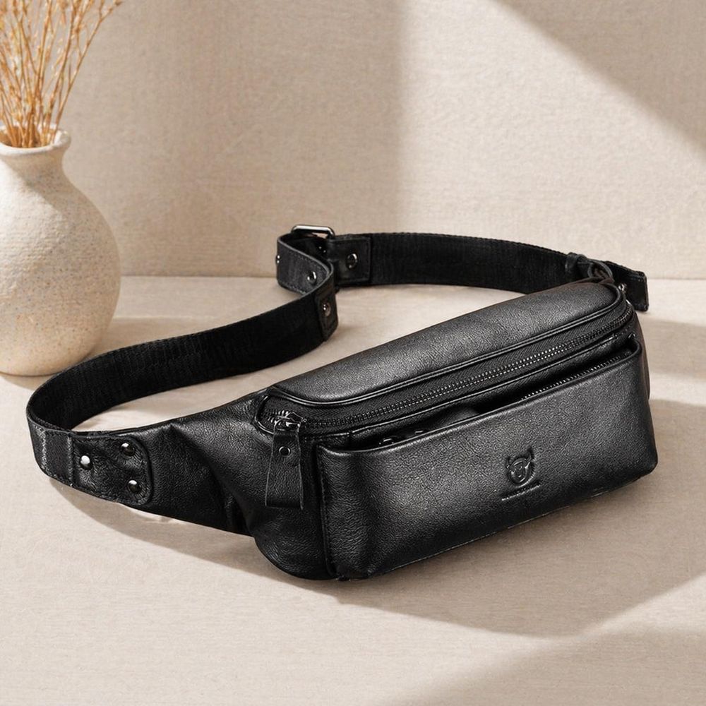 Men’s Genuine Leather Waist Bag detail photo 2