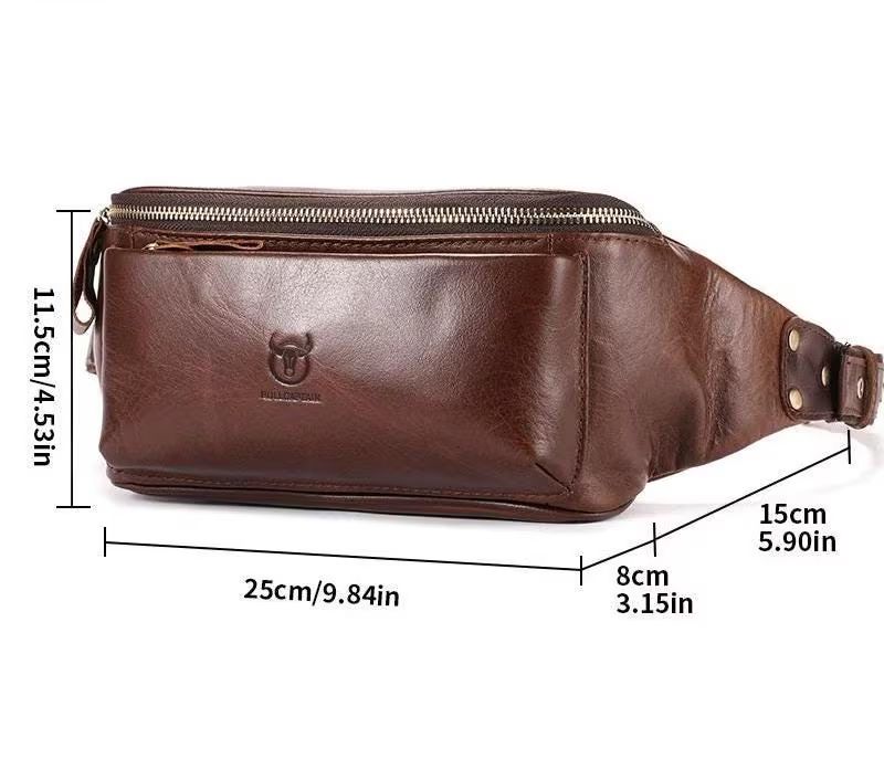 Men’s Genuine Leather Waist Bag detail photo 3
