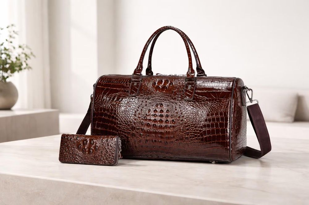 Men’s Luxury Alligator Leather Travel Bag – - Travel Bag from Tin Bucket Mercantile