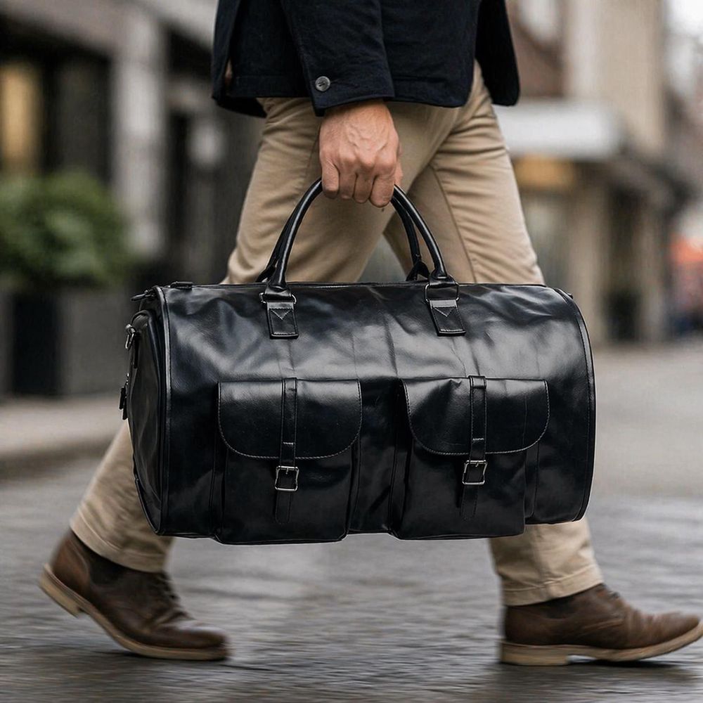PU Leather Business Travel Bag – Waterproof detail photo 3