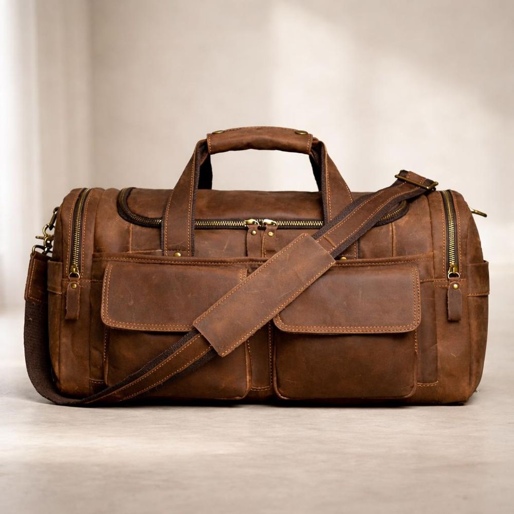 Retro Brown Men's Hand Luggage Bag – - Travel Bag from Tin Bucket Mercantile