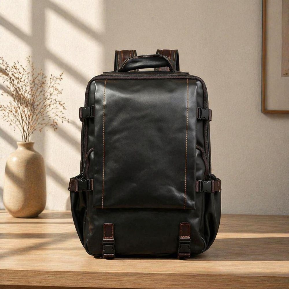 Retro Cowhide Backpack for Men & Women detail photo 4