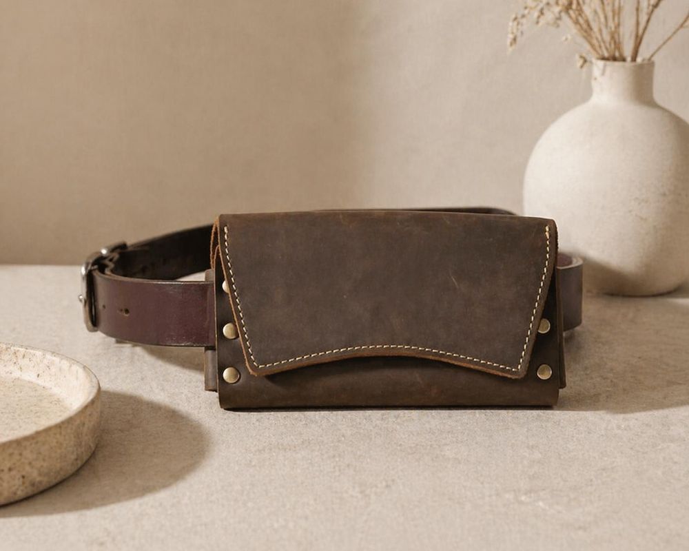 Retro Genuine Leather Waist Bag - Waist Bag from Tin Bucket Mercantile