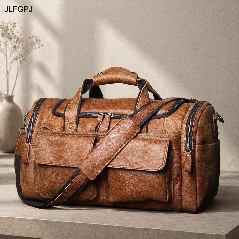 Retro Men's Genuine Leather Crossbody Bag – - Travel Bag from Tin Bucket Mercantile