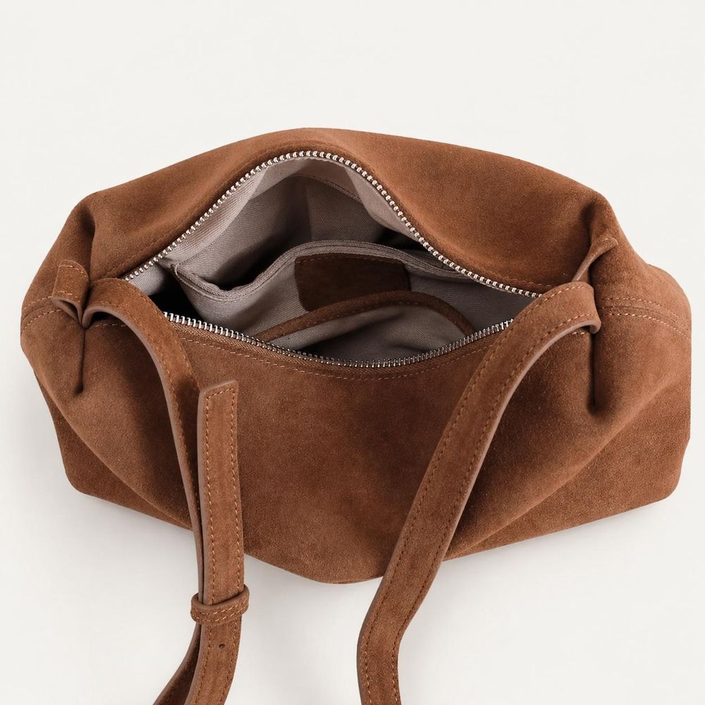 Thick Suede Cowhide Crossbody Bag detail photo 3