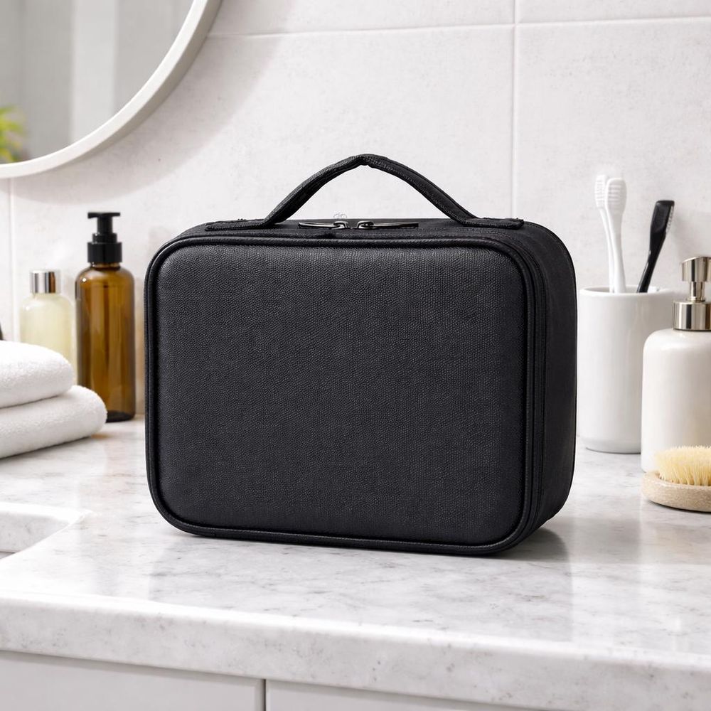 Train Case Makeup Bag - Portable Cosmetic detail photo 3