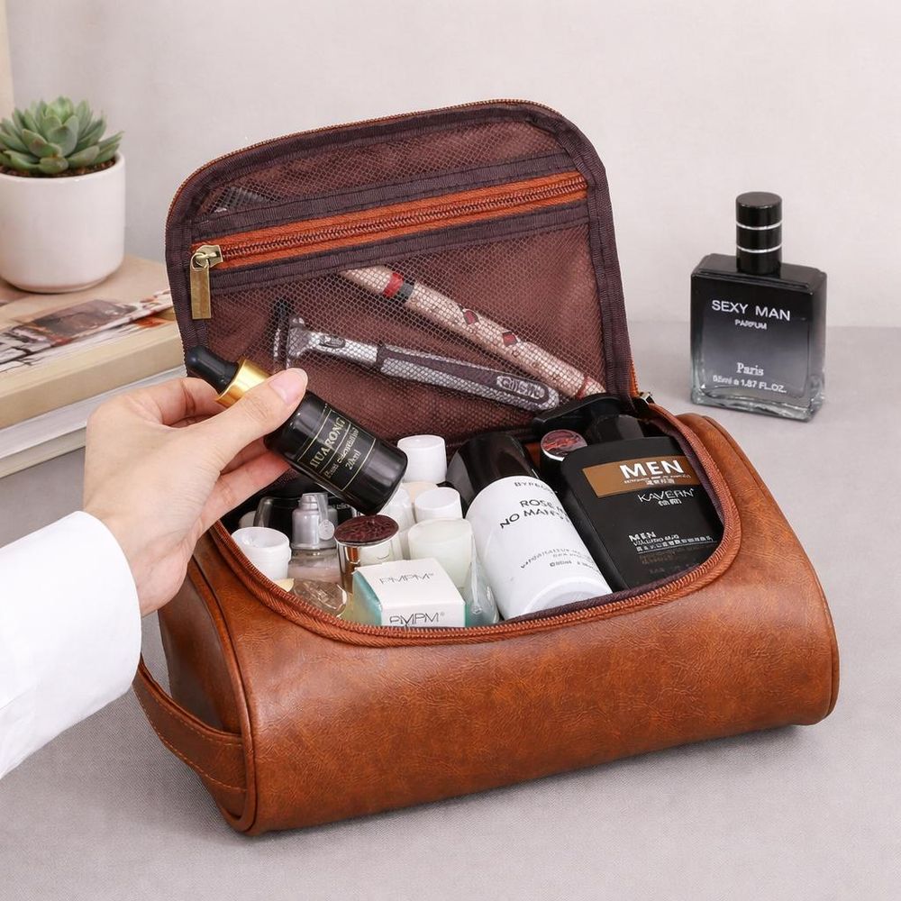 Travel Toiletry Bag – PU Leather Cosmetic - Cosmetic Bag from Tin Bucket Mercantile