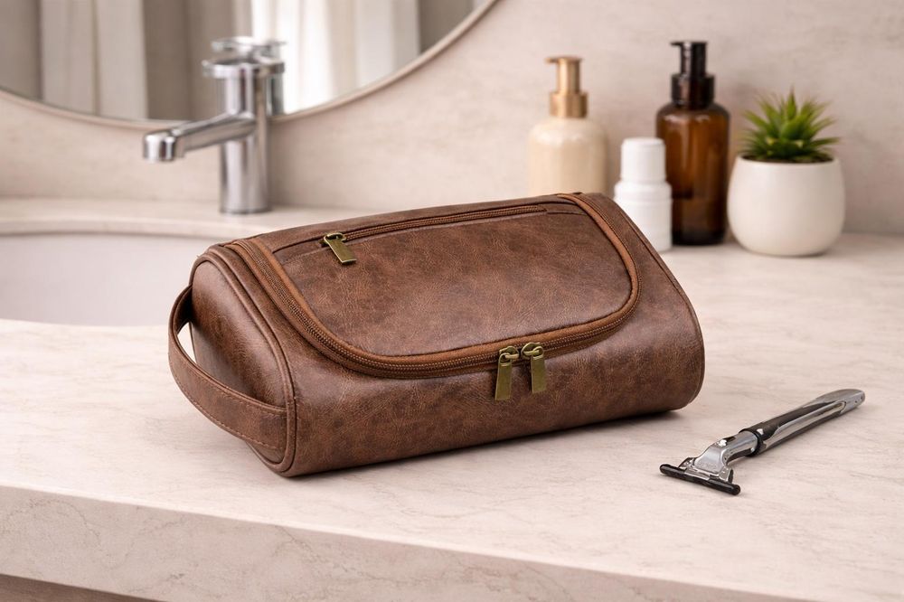 Travel Toiletry Bag – PU Leather Cosmetic detail photo 3