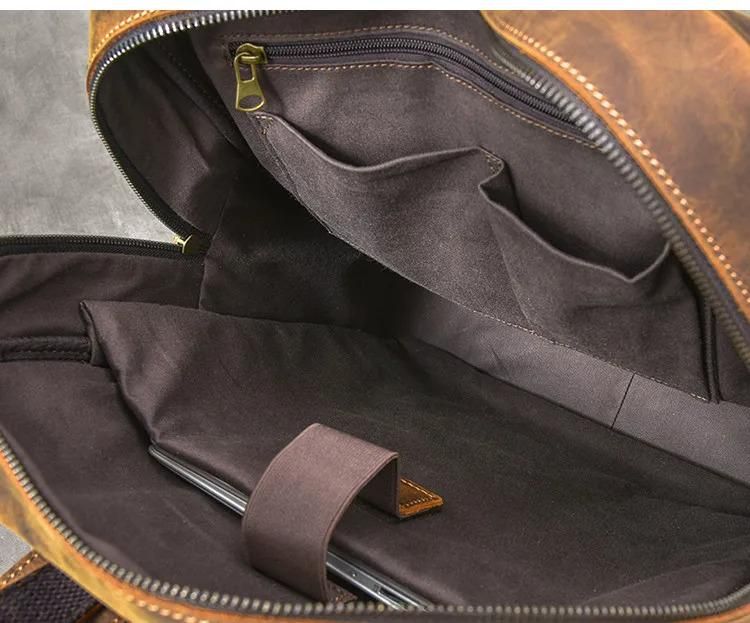 Vintage Crazy Horse Leather Backpack detail photo 3