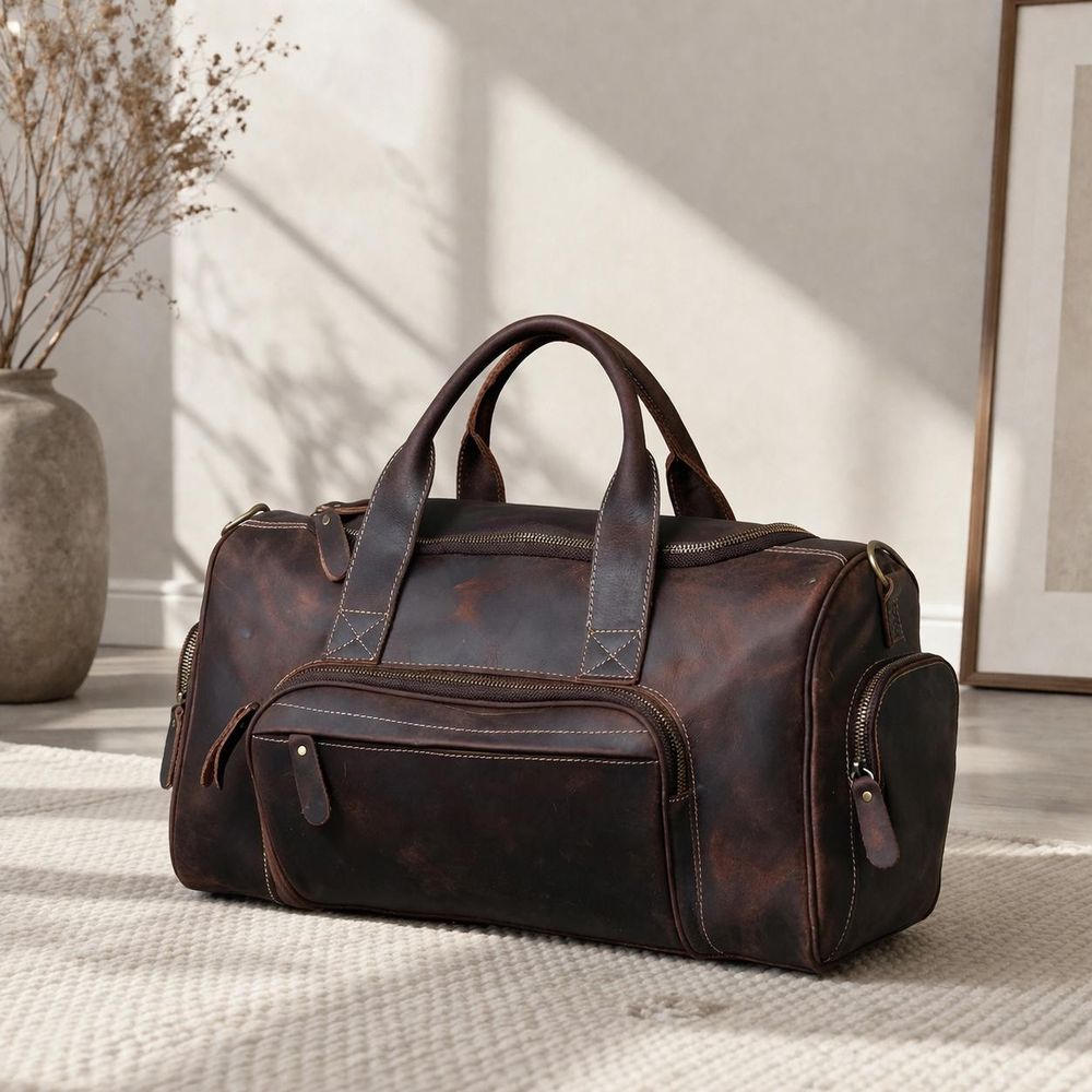 Vintage Genuine Leather Travel Bag – Durable detail photo 2