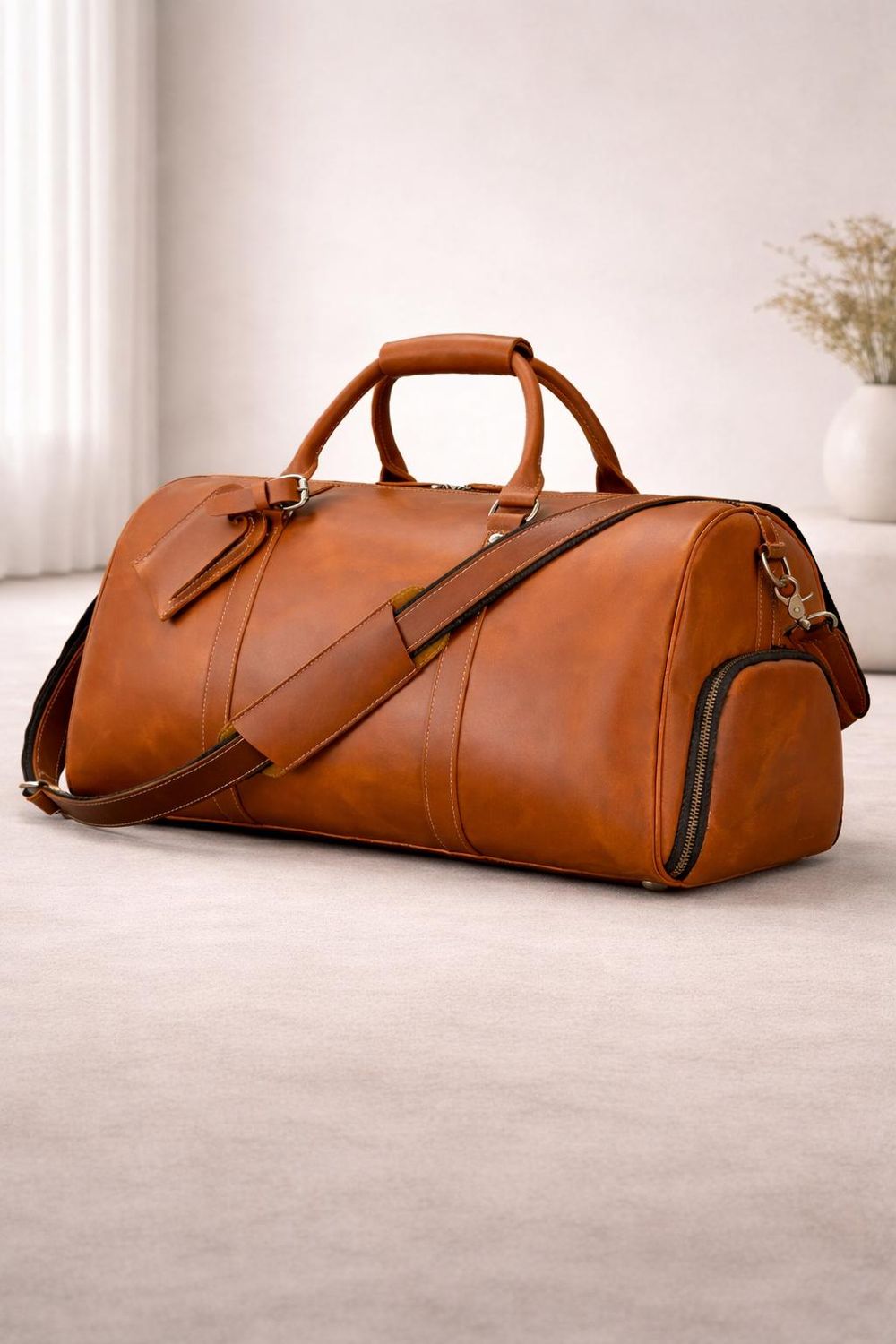 Vintage Leather Duffel Bag – Men's Large - Travel Bag from Tin Bucket Mercantile