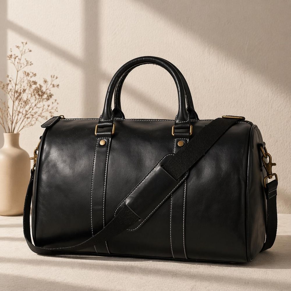 Vintage Men's Cowhide Leather Business Bag – detail photo 2
