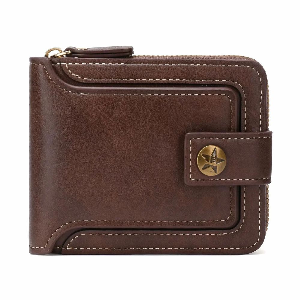 Vintage PU Leather Men's Wallet – Short detail photo 2