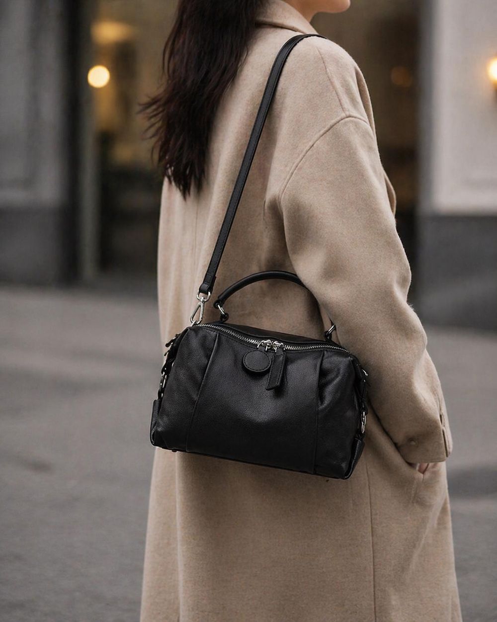 Women's Genuine Cowhide Leather Shoulder Bag detail photo 4