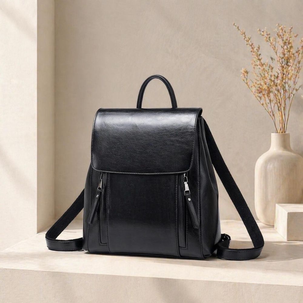 Women's Genuine Leather Convertible Backpack detail photo 3