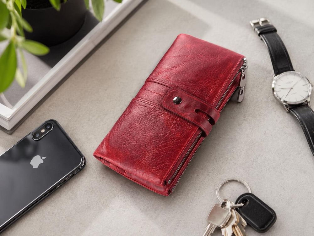 Women's Genuine Leather Long Clutch Wallet – detail photo 4